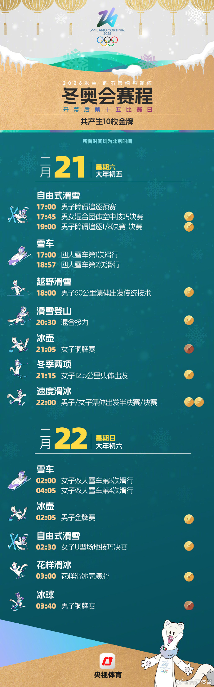 米兰冬奥会赛程日历一键收藏：离线也能锁定中